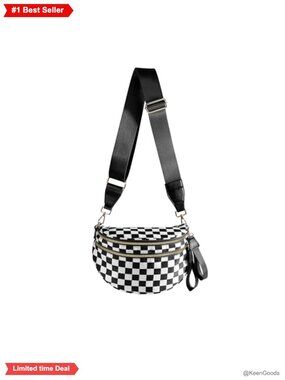 Spacious Checkered Nylon Crossbody Bag Bum Bag Handbags for Women